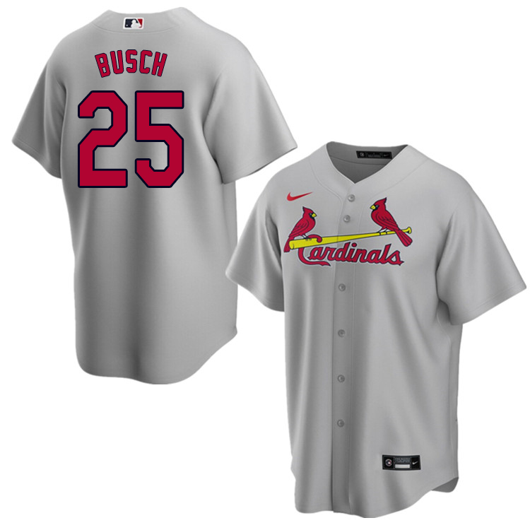 Nike Men #25 Gussie Busch St.Louis Cardinals Baseball Jerseys Sale-Gray